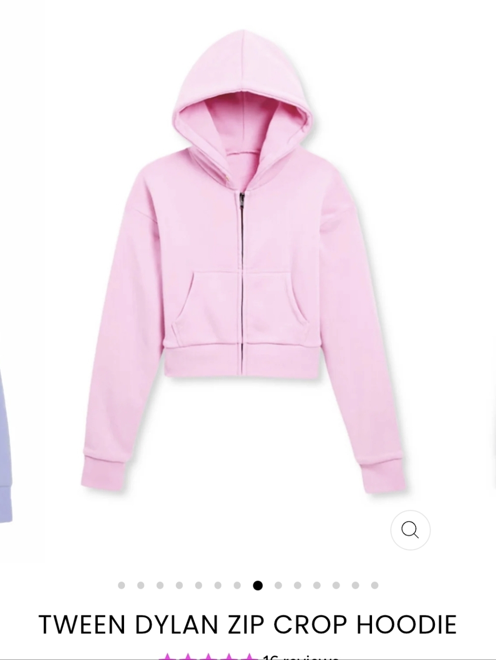 Katie J NYC Pink Zip Crop Hoodie